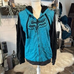 Fox Riders Sherpa lined hoodie jacket sz XL
